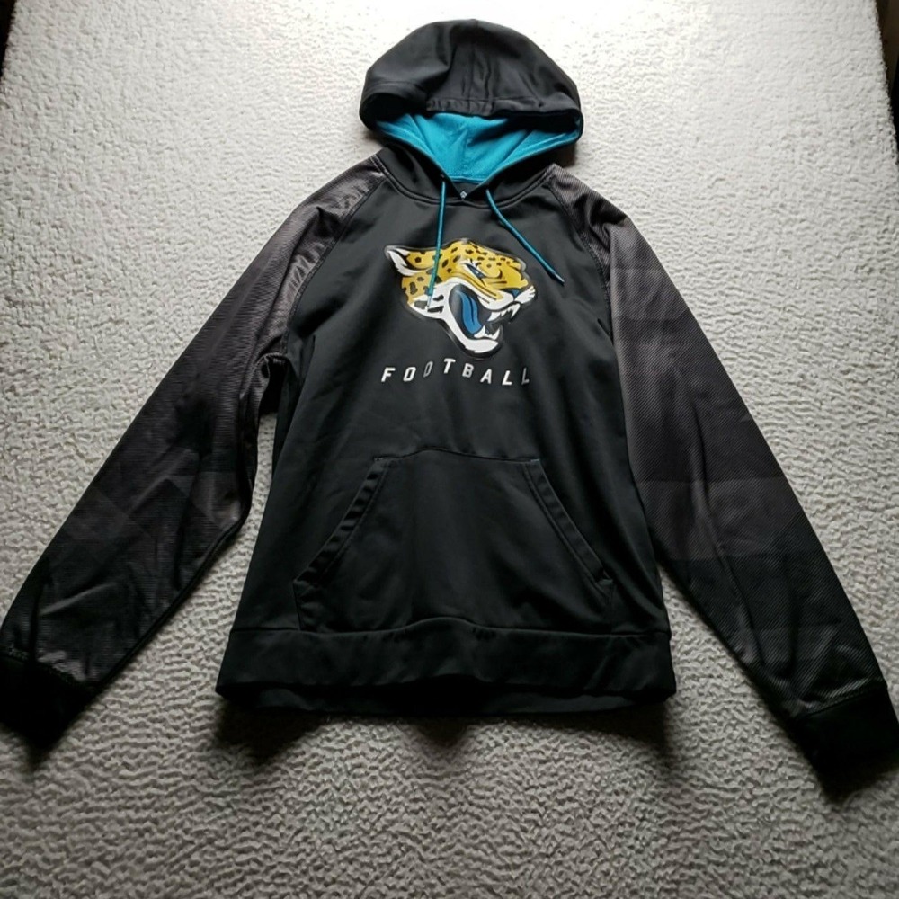 Jacksonville Jaguars Hoodie Mens Large Black NFL Football Majestic ThermaBase
